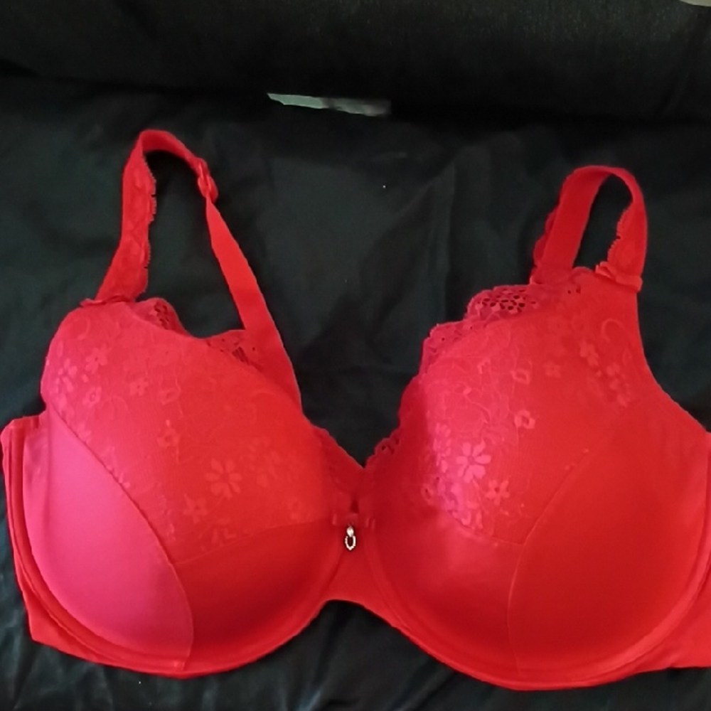 Curvy Couture 40G Red Lace Underwire Bra